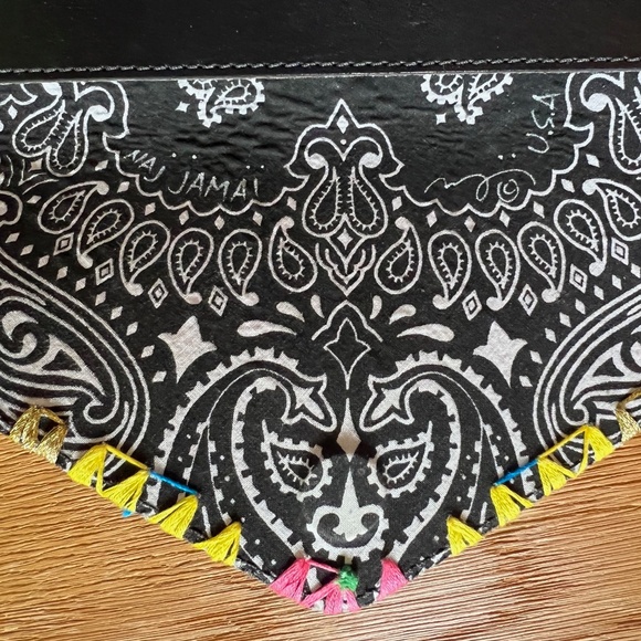 RARE Naj Jamai for Barneys New York Celeste Clutch in Black Leather Handpainted - Picture 5 of 7